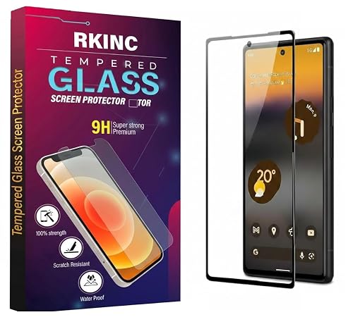 RKINC Tempered Glass for Google Pixel 6A (6.1 Inch) Military Grade Gorilla Screen Guard Protector | With Installation Kit | Edge to Edge Coverage | Black
