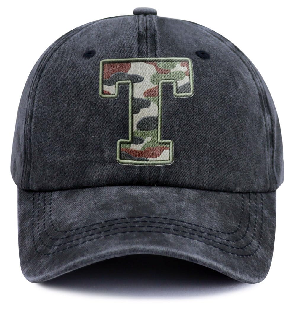 Tdopsxyxw Initial Letter A-Z Hats for Men Women, Adjustable Print Cotton Baseball Cap