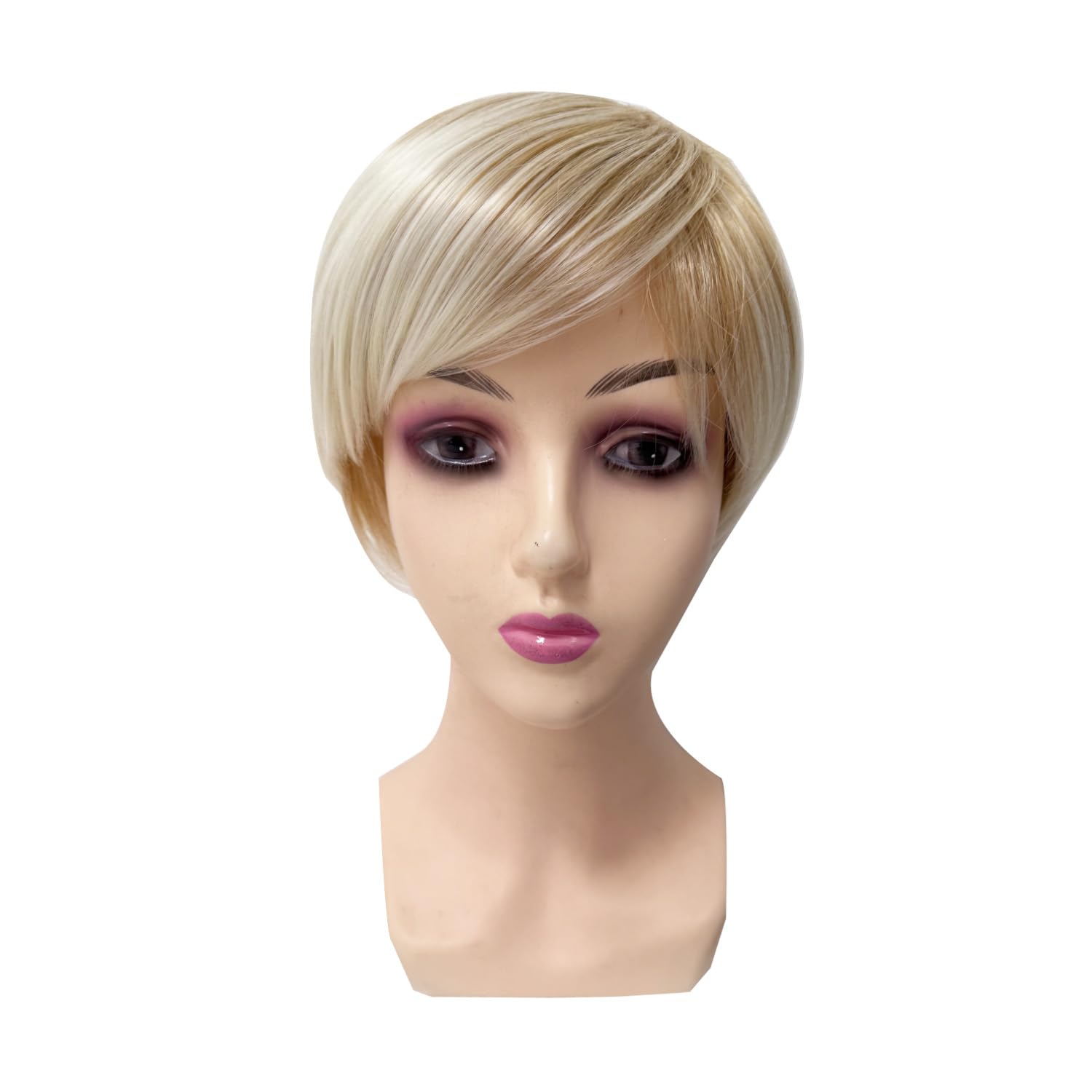 Try Now Womens Short Blonde Wig PHOCAS Heat Resistant Short Blonde Wigs for Women, Highlight  main image 4