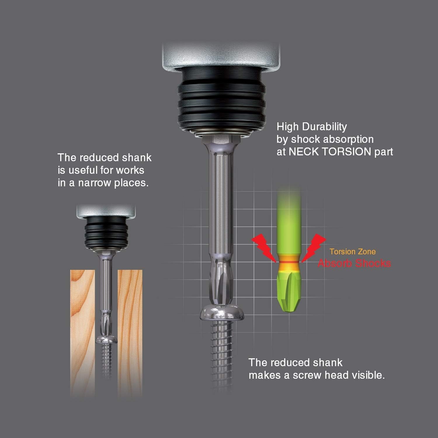 VESSEL RIB reinforced Neck Torsion Power Bits PH2X150 1PC (Carded)
