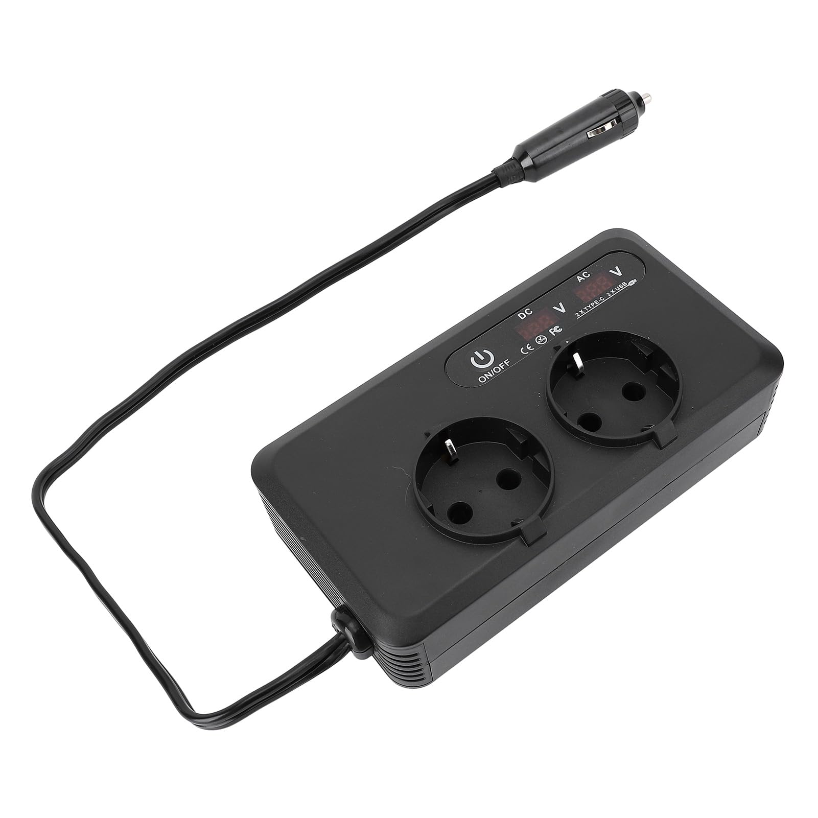 Cryfokt Inversor de Corriente para Coche 200W, Doble Toma de CA