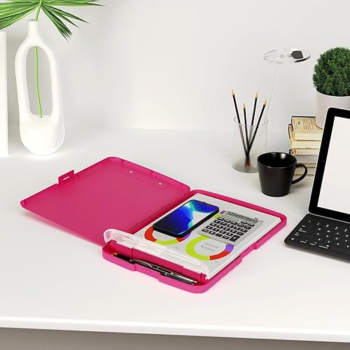 Miniatura 21 de Piasoenc Portapapeles con almacenamiento, caja de organización de 8.5 x 11 pulgadas con soporte para bolígrafo y carpeta de papel legal A4, folio