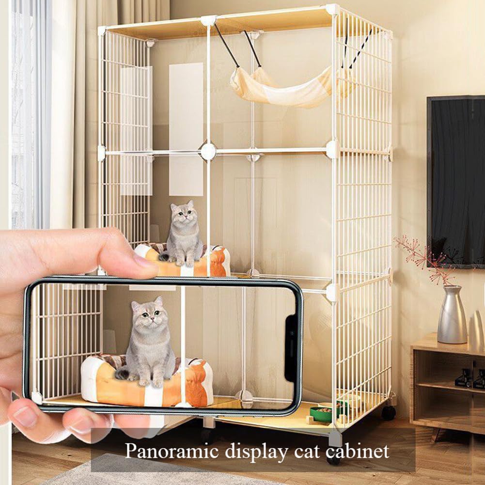 多機能キャットケージ Amazon.co.jp: RNQZ 屋内猫ケージ トイレ付き 2段猫ケージ 屋内金属