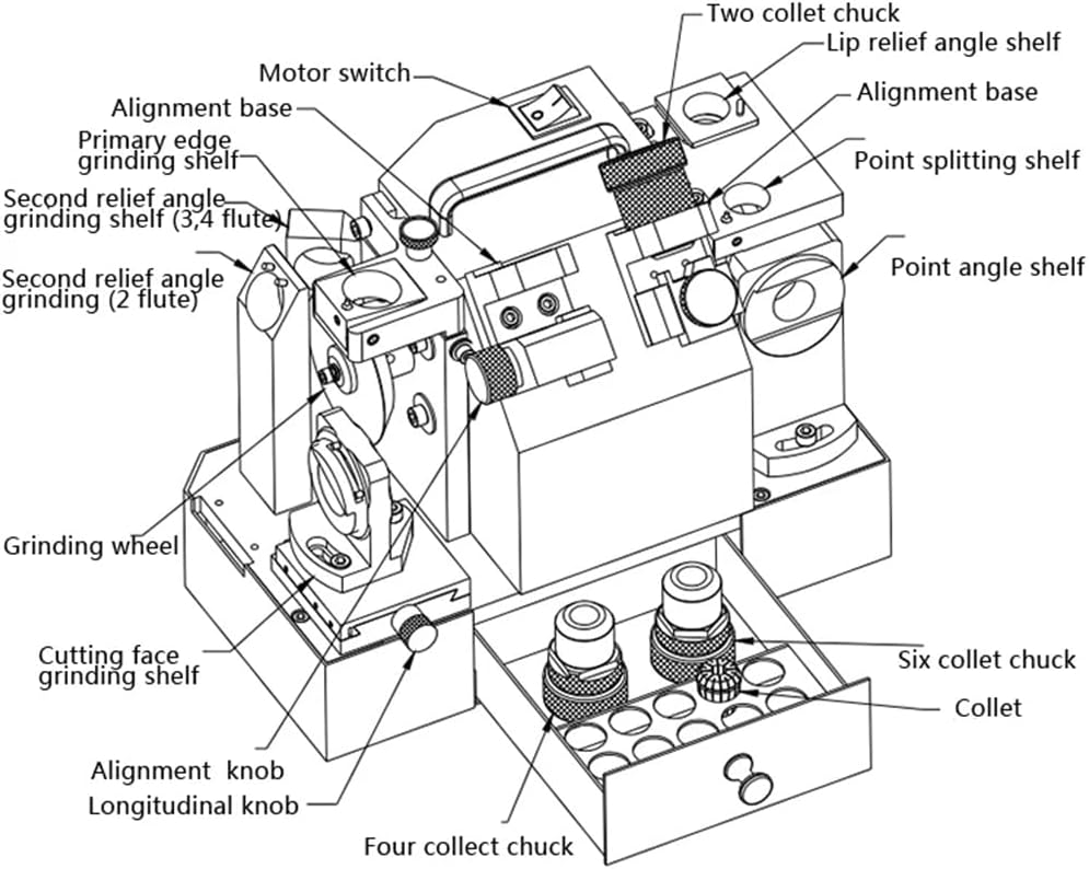 Generic MR-F4 3-14mm End Milling Machine Drill Bit Sharpener Ending Mill Tool Grinder (110V SDC)