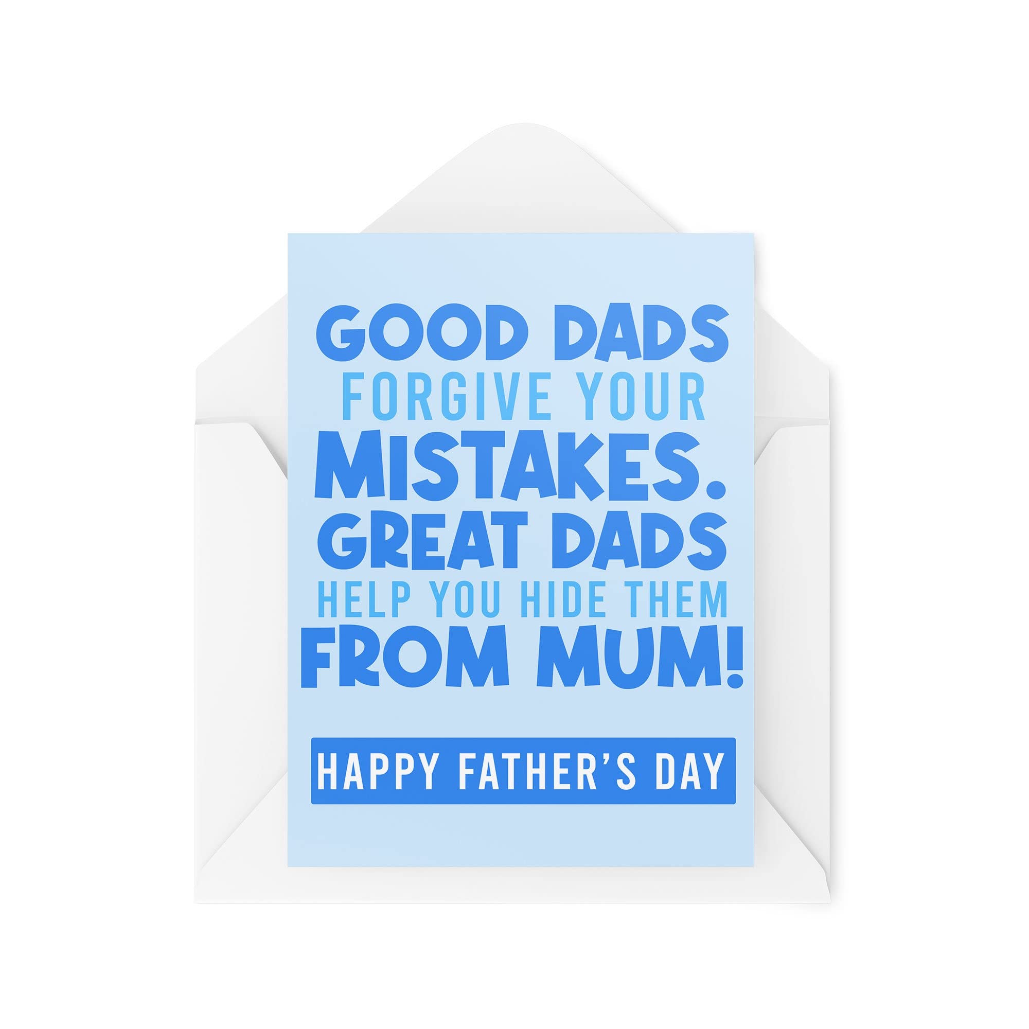 Funny Father's Day Cards | Good Dads Forgive Your Mistakes Card | Father Banter Joke For Him Step-Dad From The Kids Son Daughter | CBH1003