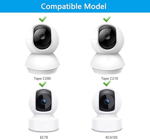 Miniatura 8 de Soporte de pared compatible con TP-Link Tapo C210C200 y Kasa Indoor Pan EC70KC410S, soporte de montaje de cámara de seguridad ajustable de 180