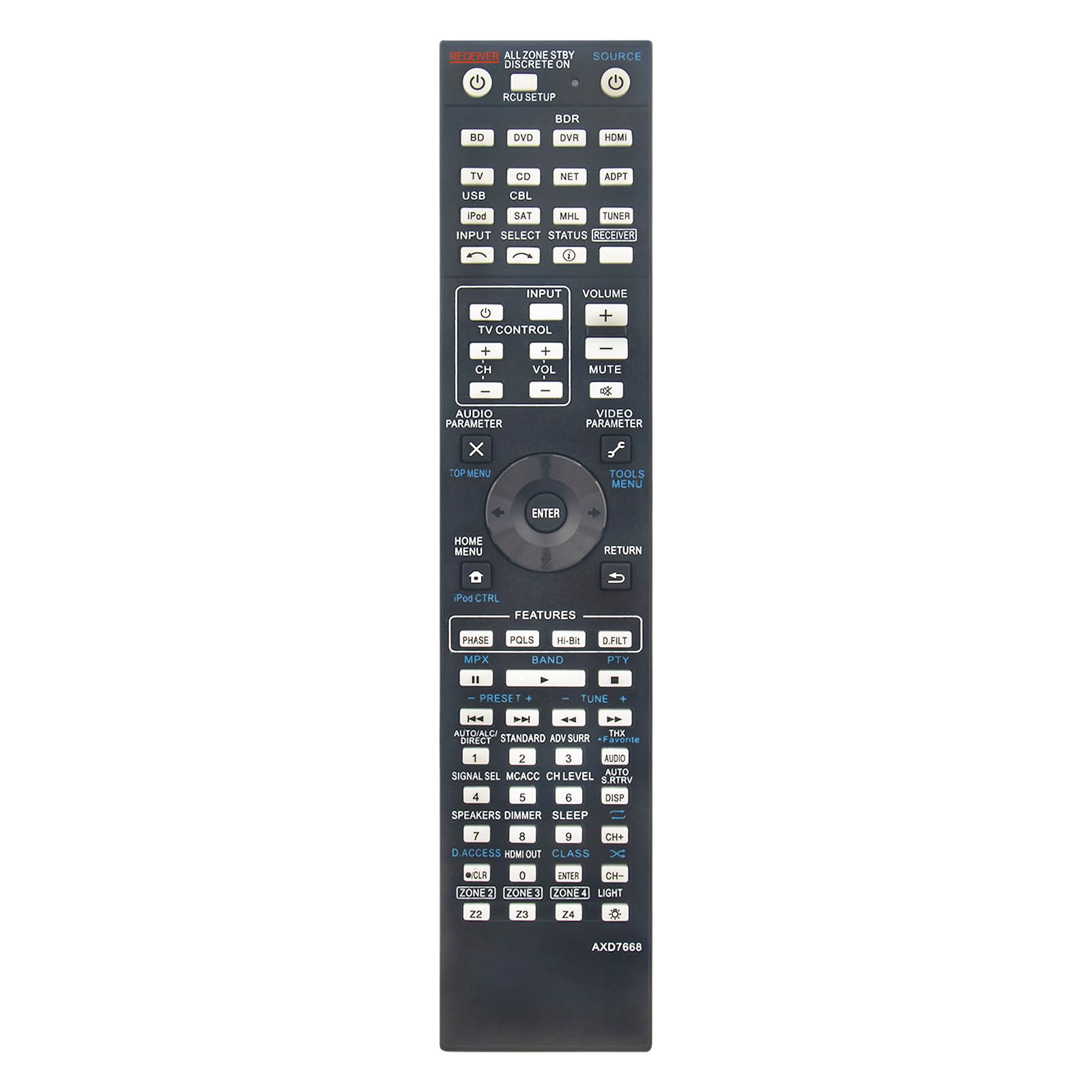 Télécommande AXD7668 pour Pioneer SC-65 SC-68 SC-1522 - Finition et Précision - 7