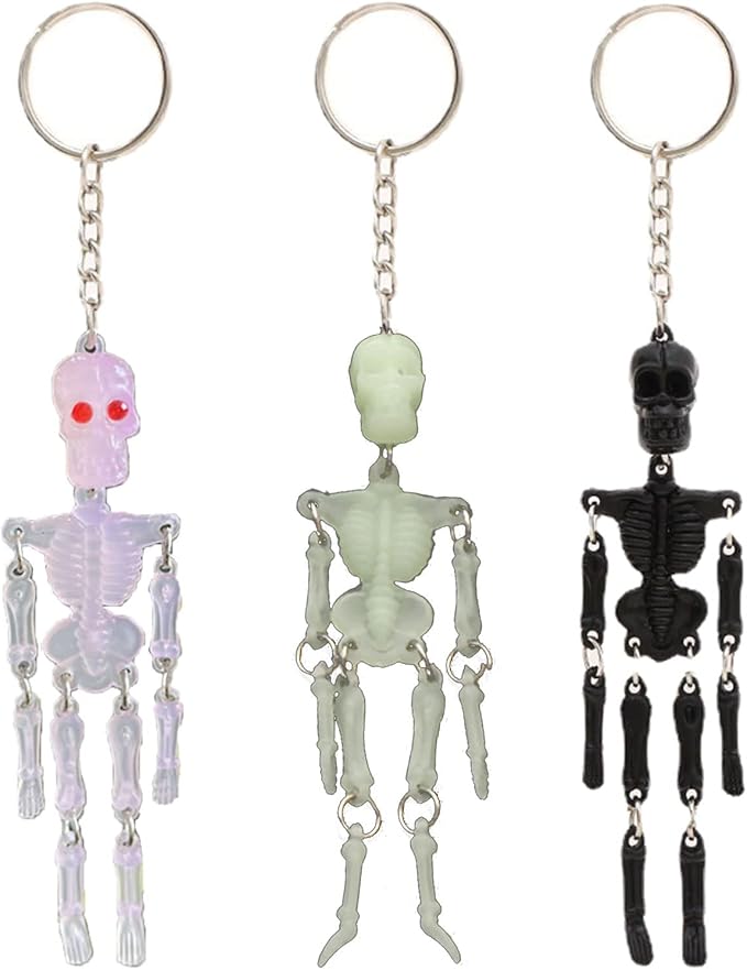 Porte-clés Tête De Mort En Résine – Environ 3,2 Cm, Brun, Design Gothique Avec Grandes Orbites