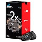 Cardo Systems FREECOM 2X Motorcycle 2-Way Helmet Bluetooth Communication System Headset Intercom, Universal Bluetooth Connectivity, Waterproof, 40mm Speakers - Single Pack
