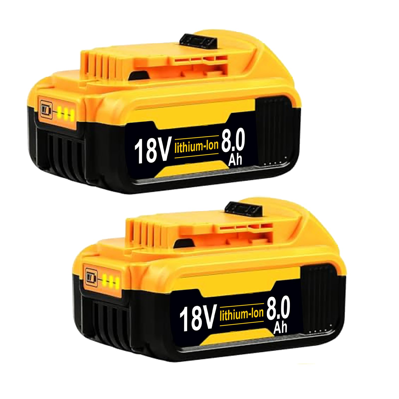 2 Pack 8.0Ah/8000mAh Lithium Ion Battery Replacement for Dewalt Battery 18V, Compatible with Dewalt 18V Batteries DCB184 DCB200 DCB1820 DCB181 DCB182 DCB201 DCB200-2 Cordless Power Tool