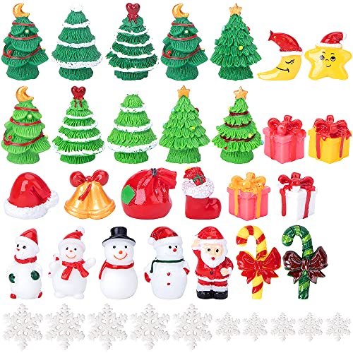 Iceyyyy 37 Pcs Mini Resin Christmas Ornaments - Mini Christmas Theme Resin Miniature Pendant Decoration Diy Kit(Pattern At Random) #TOP18