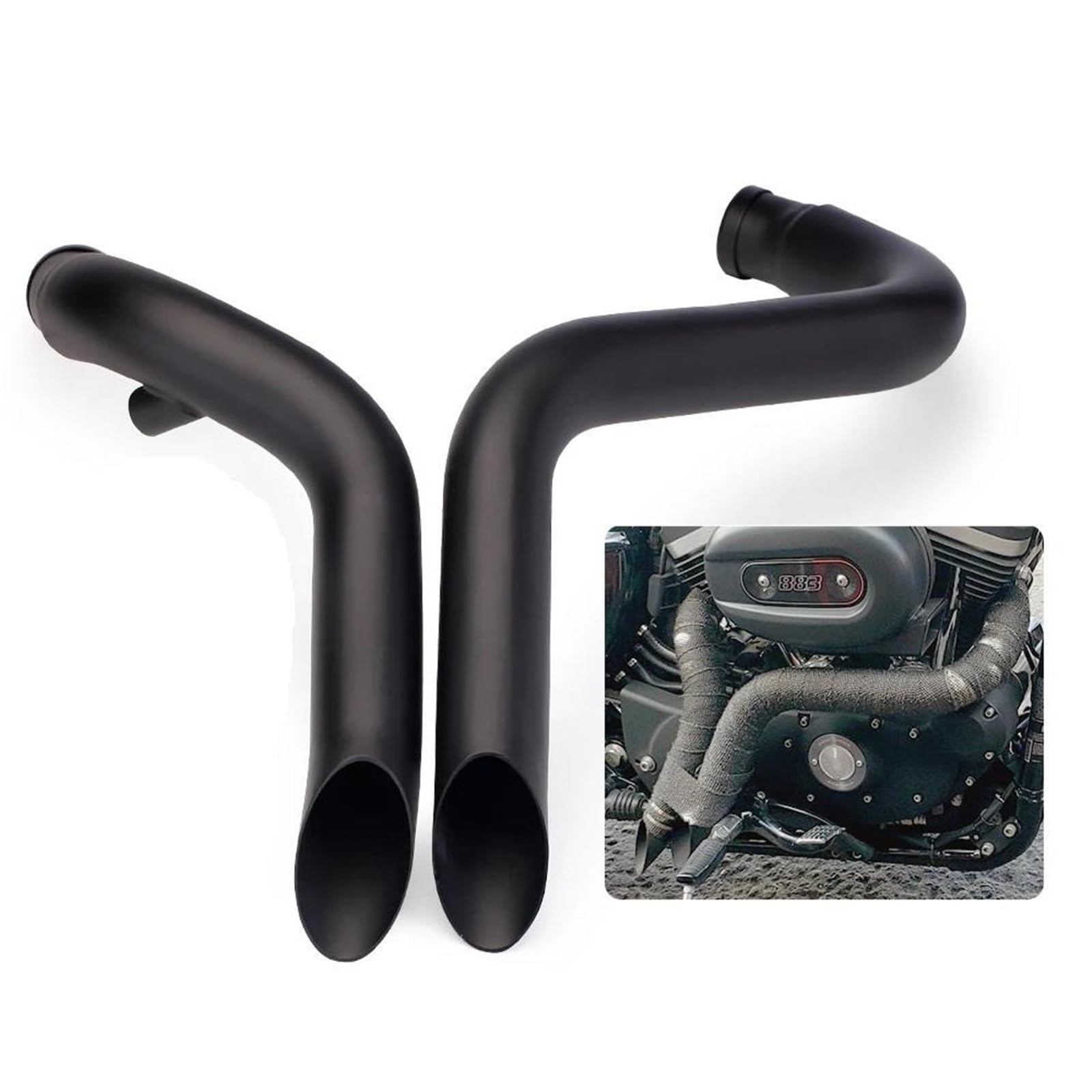 YUUEI Tubo para Escape Motocicleta para Harley para Davidson T7 para Softail para Sportster 883 1200 Accesorios Modificados Sistema(D Silver)