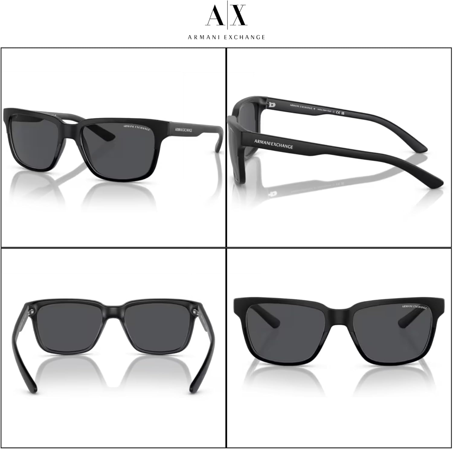 Armani Exchange AX4026S Square Sunglasses For Men For Women +BUNDLE with ACCESSORY EYEWEAR KIT - Image 4