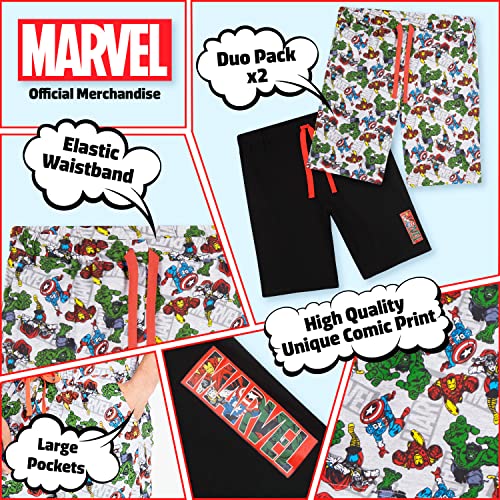 Marvel Men Shorts Pack of 2 Mens Joggers Pyjama Bottoms4