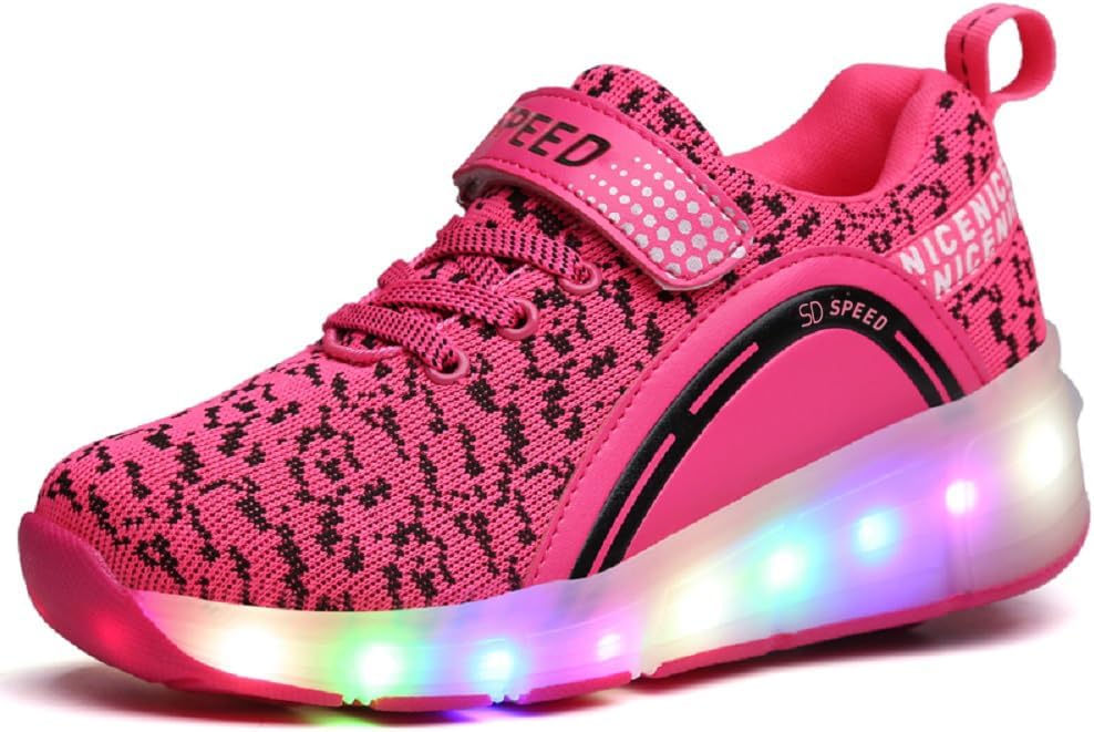 SDSPEED Kids Roller Skate Shoes with Single Wheel Shoes Sport Sneaker LED