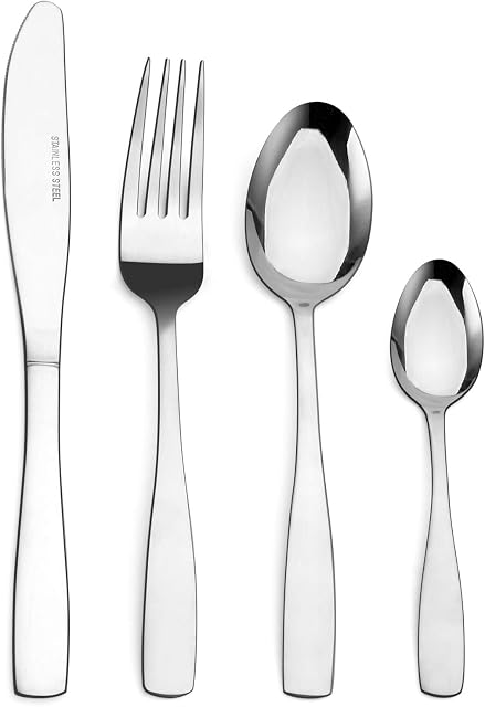 Sharecook Cutlery Set, 32 Piece Stainless Steel Silverware Set with Knife and Fork Set, Mirror Finish Flatware Set Service for 8, Dishwasher Safe