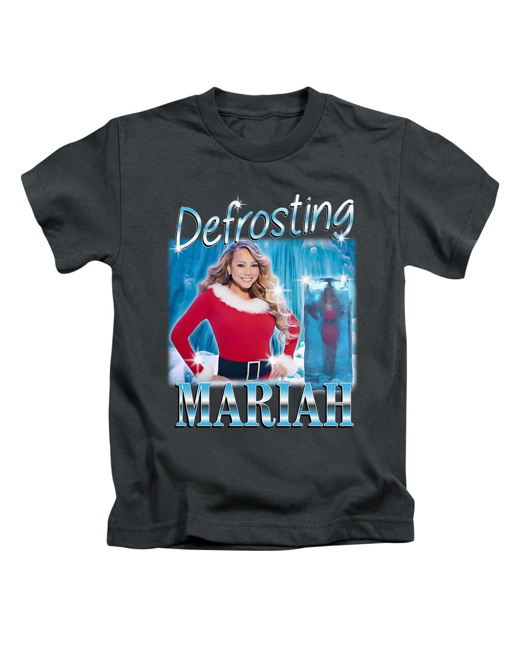 New Spirit Original Unisex Black Defrosting Mariah Meme Viral Trend Xmas Christmas Tee T-Shirt Funny T Shirt Top