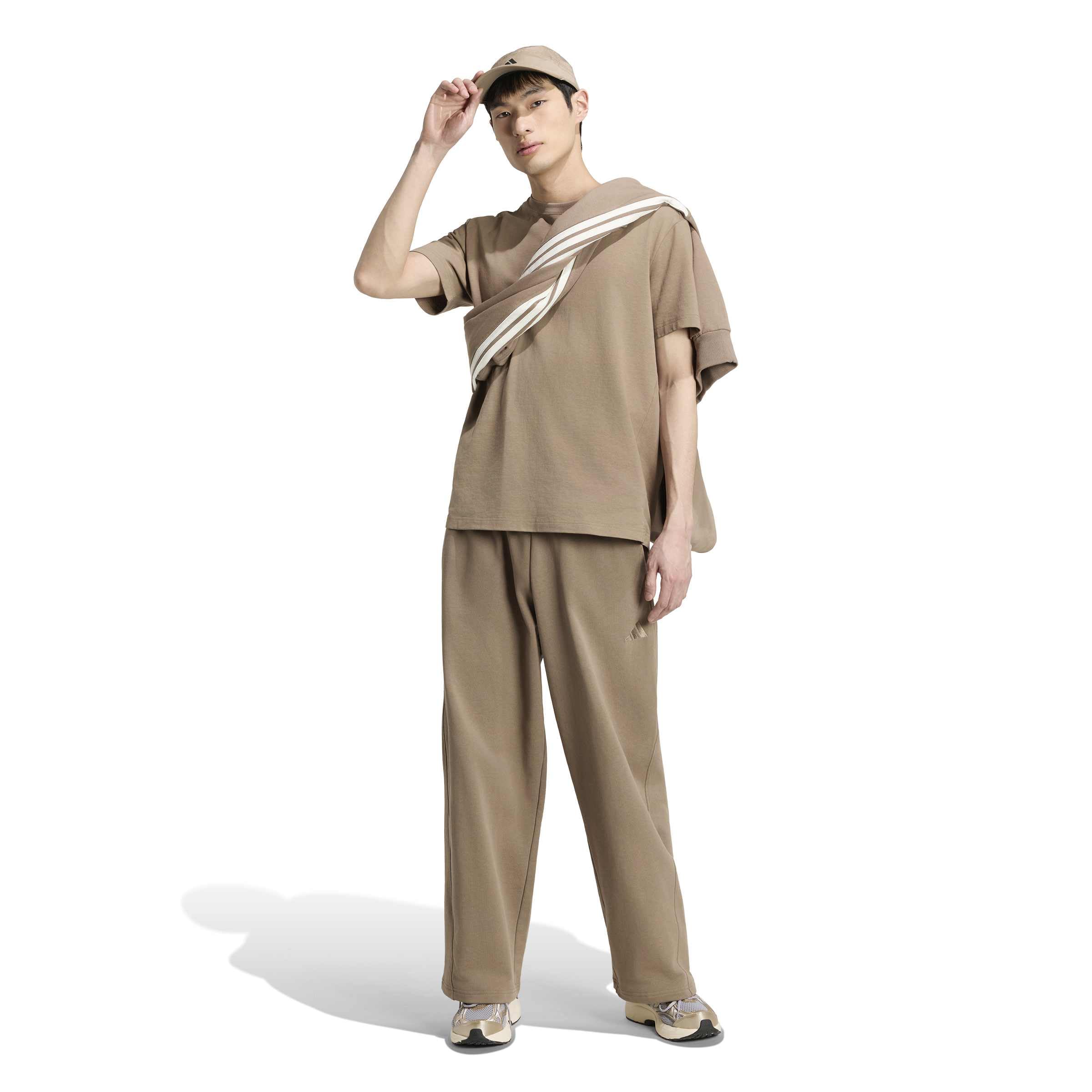 adidas Mezczyzni Adidas Kit Small Logo Wide Pants, Khaki Six, XXL