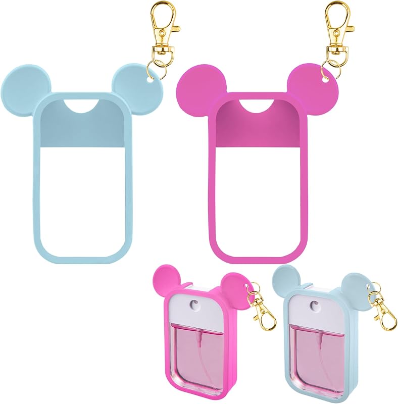 Estojo de silicone TERPINK compatível com Touchland, azul e rosa-choque, pacote com 2