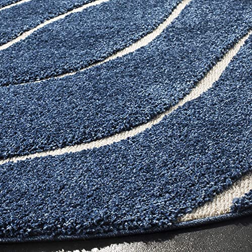 Image of Shaggy Carpet for Home 3 x 5 FEET Ultra-Soft, Thick, and Stylish Shag Texture Ideal for Living Room, Bedroom, or Office - Easy to Clean and Perfect (Navy)