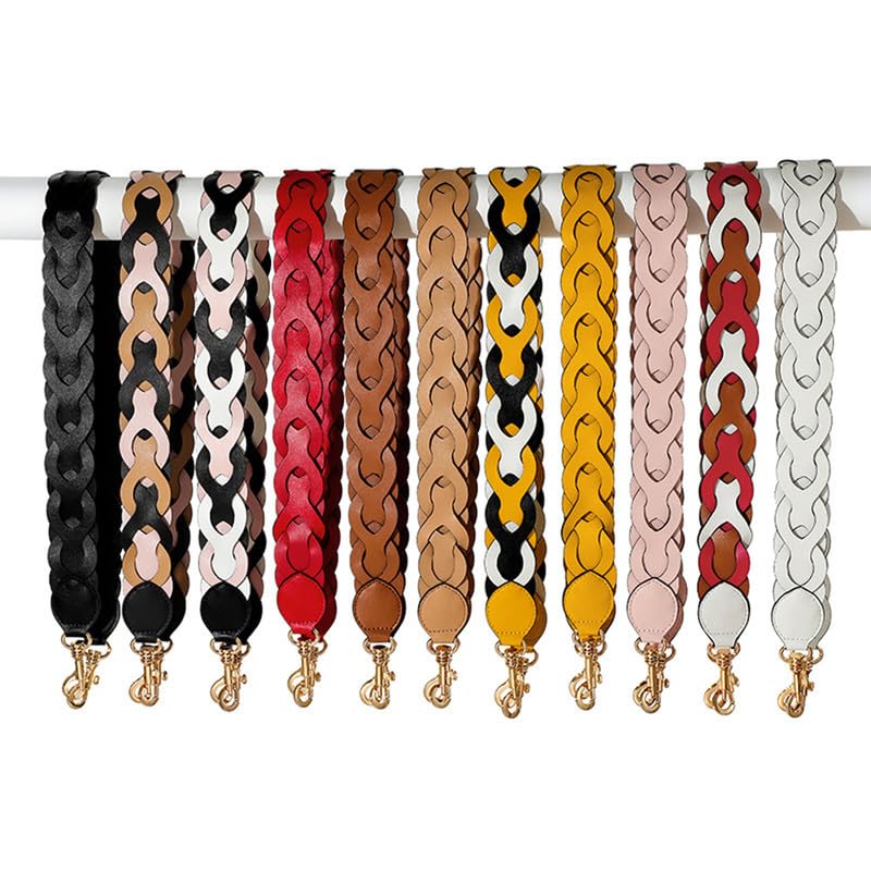 Sangle de sac Weaving Waves en cuir de qualité supérieure et boucles noires