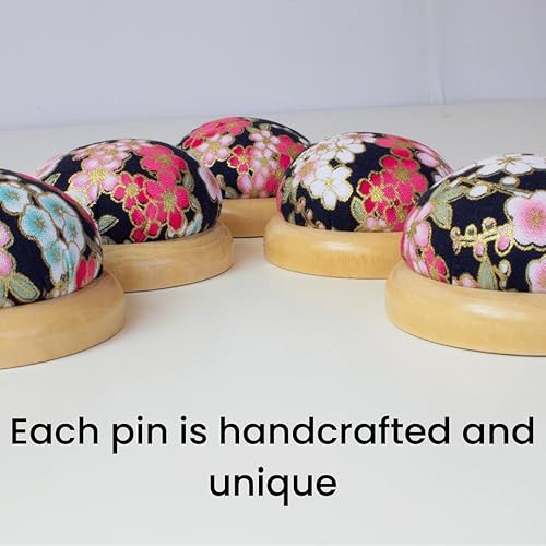 Miniatura 4 de Cojín con base de madera (flores japonesas azules)