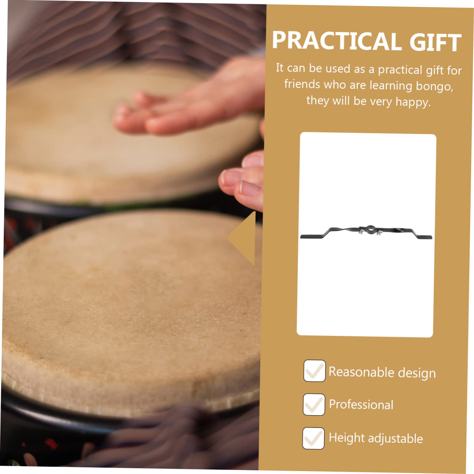 Toyvian Supporto Regolabile in Ferro con Vassoio Porta-tamburo, Base di Supporto Resistente per Strumenti Musicali, Accessorio Professionale per Uso a Scuola, Concerti e Prove Band