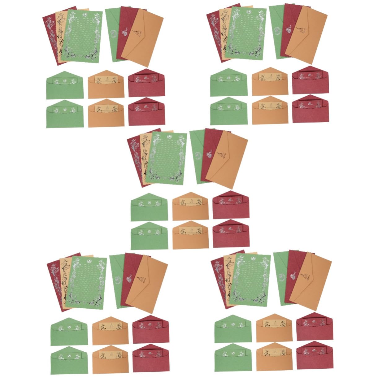 DOITOOL 60 Sobres Vintage y Papelería para Cartas con Diseño Retro Set de Invitación Resistente y Elegante para Fiestas y Correspondencia Personal