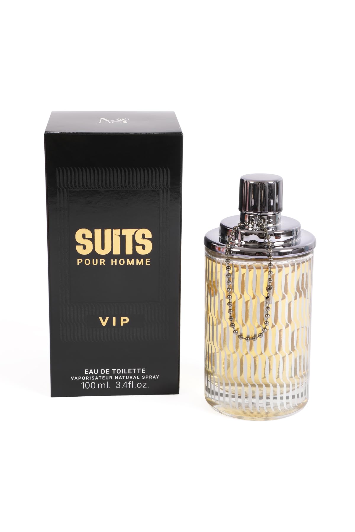 Suits VIP Eau de Toilette for Men – Spicy Fresh Masculine Perfume with Leather Notes – 100ml / 3.4 fl oz