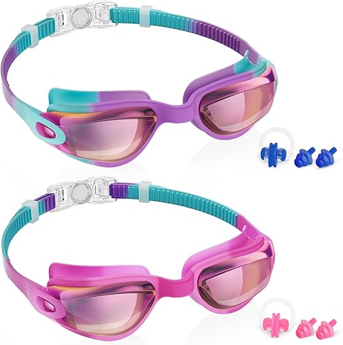 Miniatura 24 de Aegend - Gafas de natación de 2 unidades, gafas de natación para niños, niños y niñas de 3 a 14 años