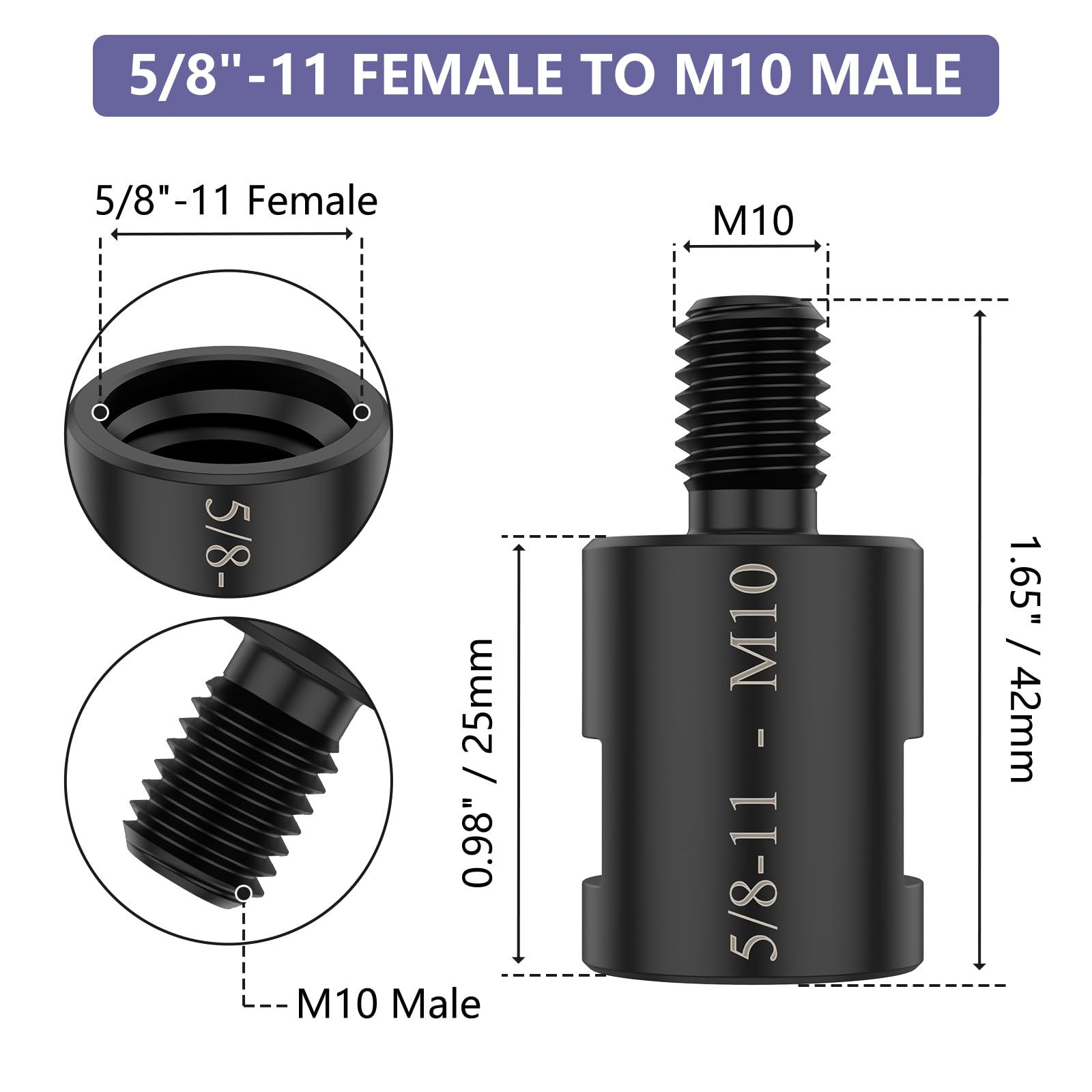 Angle Grinder Converter Adapter, Angle Grinder Adapter, 5/8 Arbor Extension, Interface Connector for Angle Grinder Polisher