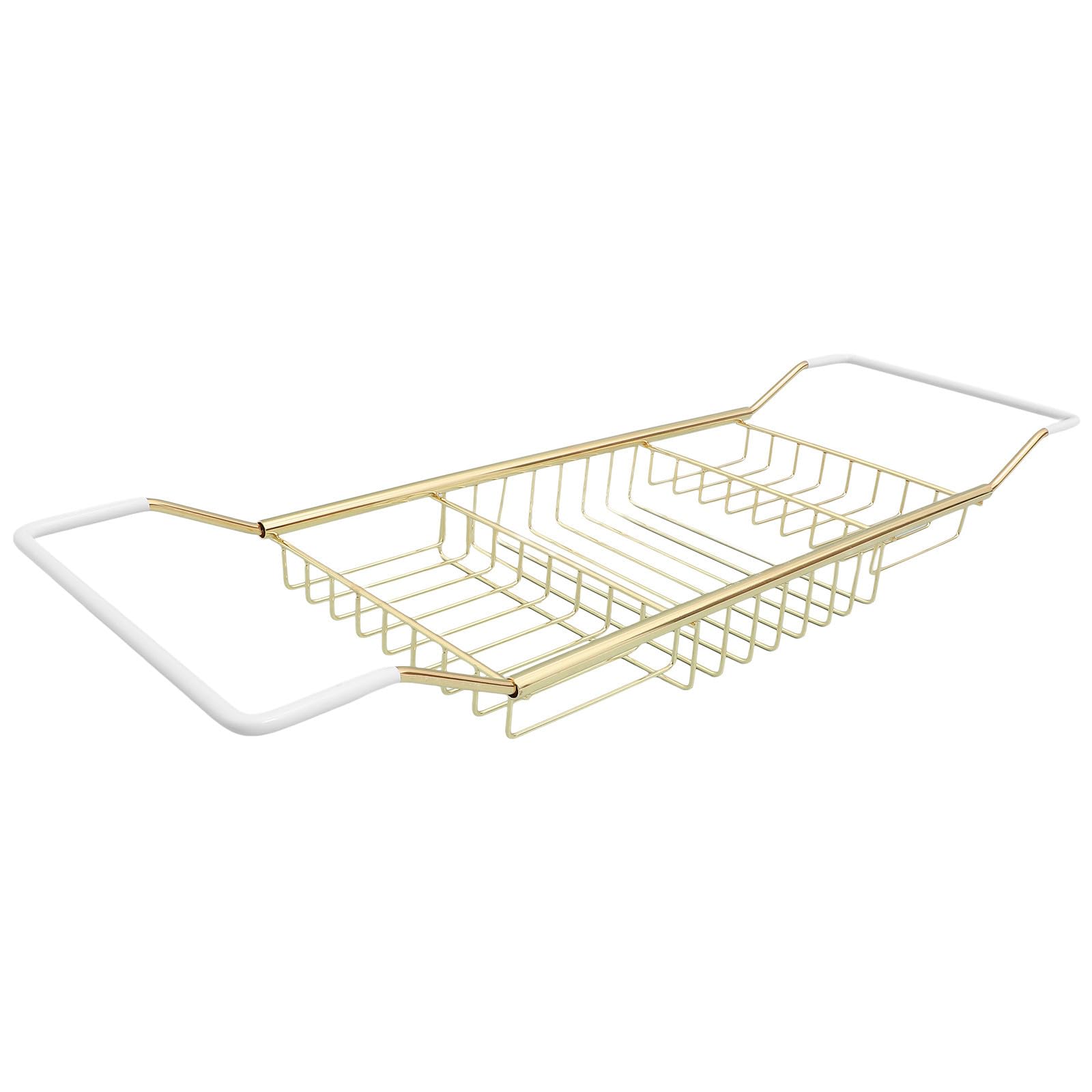 PLAFOPE Organizador de Almacenamiento para Bañera en Acero Inoxidable, Diseño Extensible y Soporte para Libros, Adecuado para Accesorios de Baño y Baño Diario