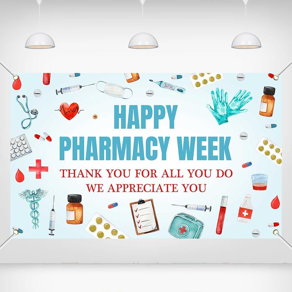 Pharmacy Week Backdrop Thank You Banner 71x43 In