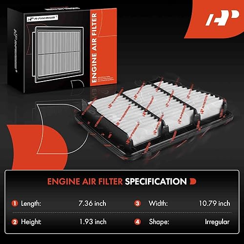 Miniatura 2 de A-Premium Filtro de aire de motor compatible con Honda CR-V CRV 2017 2018 2019 2.4L solamente