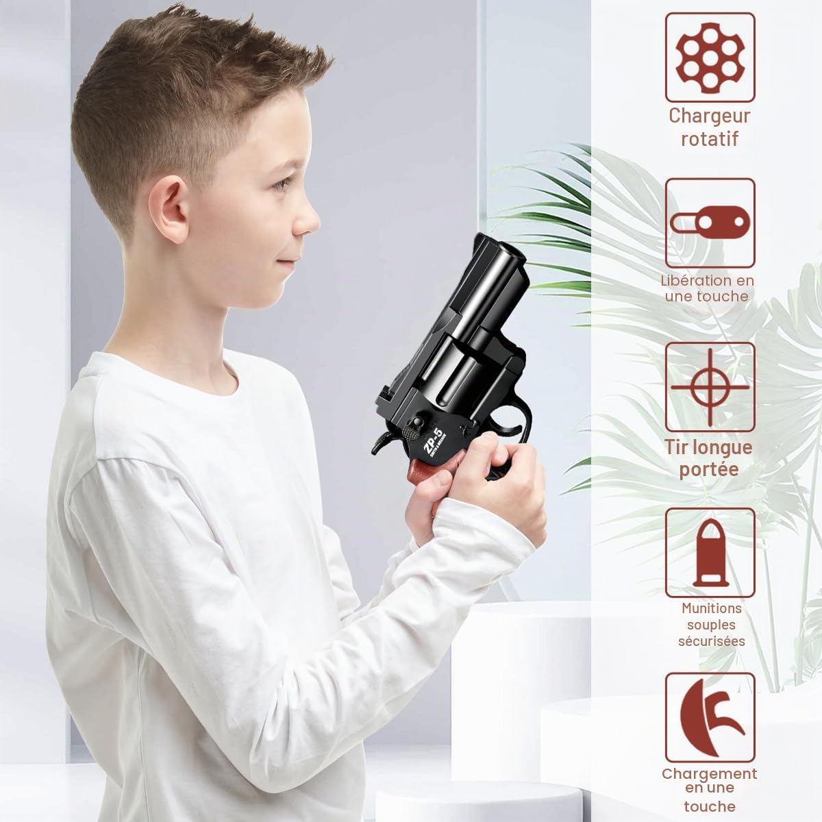 Pistolet Desert Eagle Jouet – Blaster EVA Mousse Souple Avec Chargeur, 30 Balles, Pour Enfants 6+
