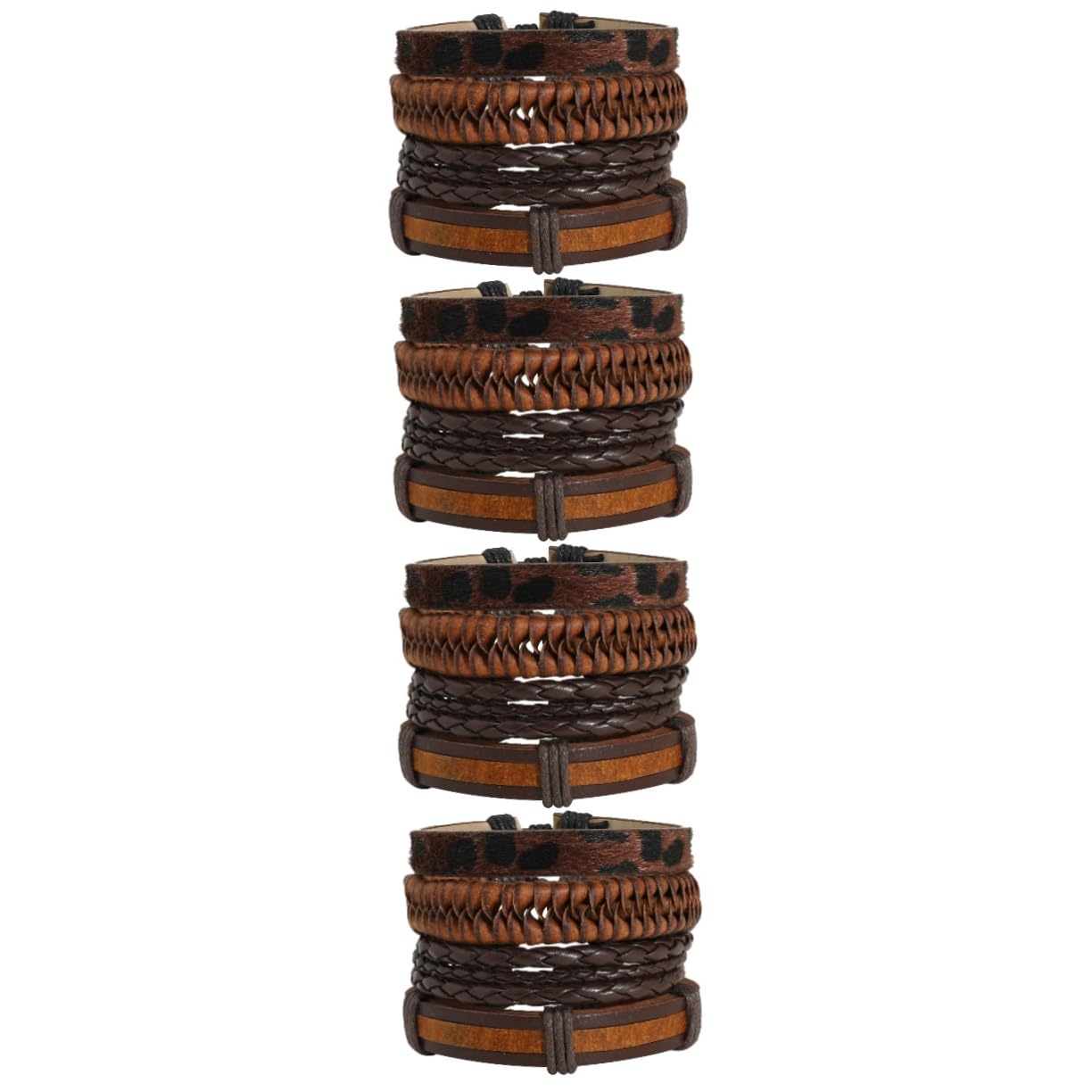 Beavorty 32piezas Brazalete De Cuero Trenzado Ajustable Unisex Para Mujeres y Hombres Joyería Retro De Moda Para Cumpleaños y Días Especiales