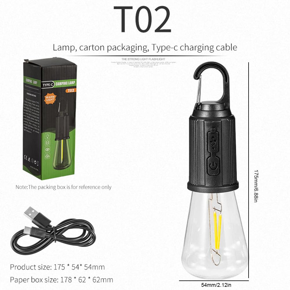 Lampa kempingowa Oświetlenie namiotu kempingowego Lampa Latarnia kempingowa Namiot zewnętrzny Lampa Wisząca latarka z haczykiem Mini haczyk Światło awaryjne 600 mAh Latarnia oświetleniowa Typ
