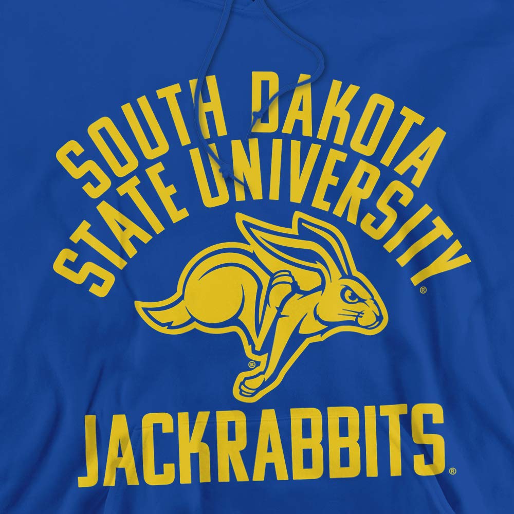 South Dakota State University Official One Color Jackrabbits Unisex Adult Pull-Over Hoodie, Royal Blue, Medium