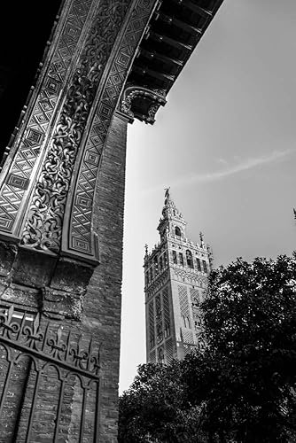 Posterazzi DPI12550183LARGE Tower Cathedral Sevilla, impresión enmarcada España, 24 x 38 pulgadas, Multi