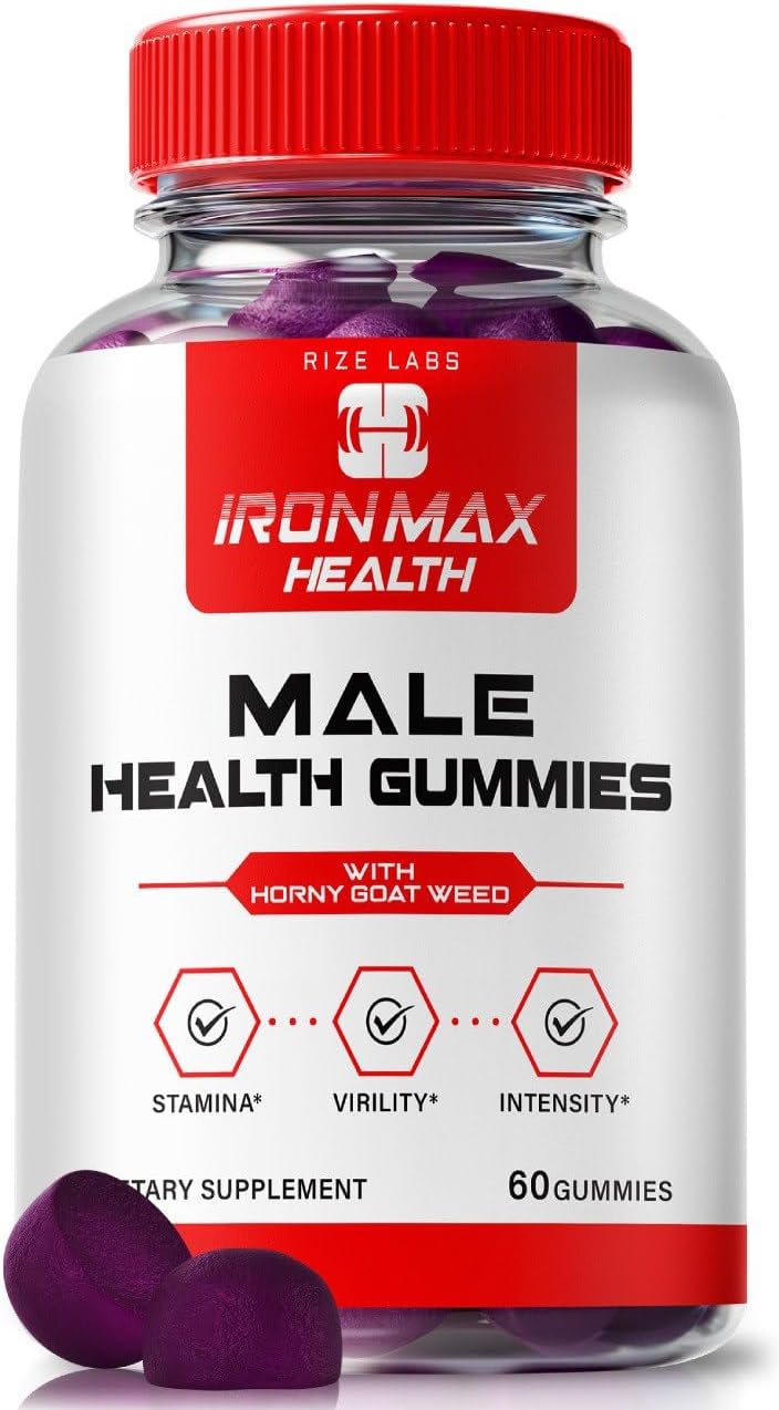 rize labs Iron Max Men's Health Gummies, Advanced Formula for Total Health, Health Supplement (60 Gummies)