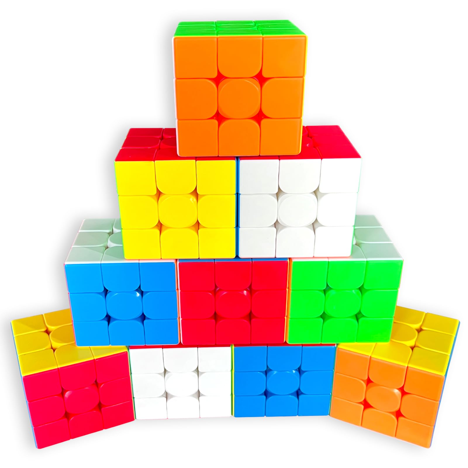 CFMOUR 10 Pack 3x3 Speed Cube Set - Moyu Meilong 3C, Stickerless Magic Cubes Bundle 3x3x3- Fast Turning Birthday Party Easter Valentines Day Gifts