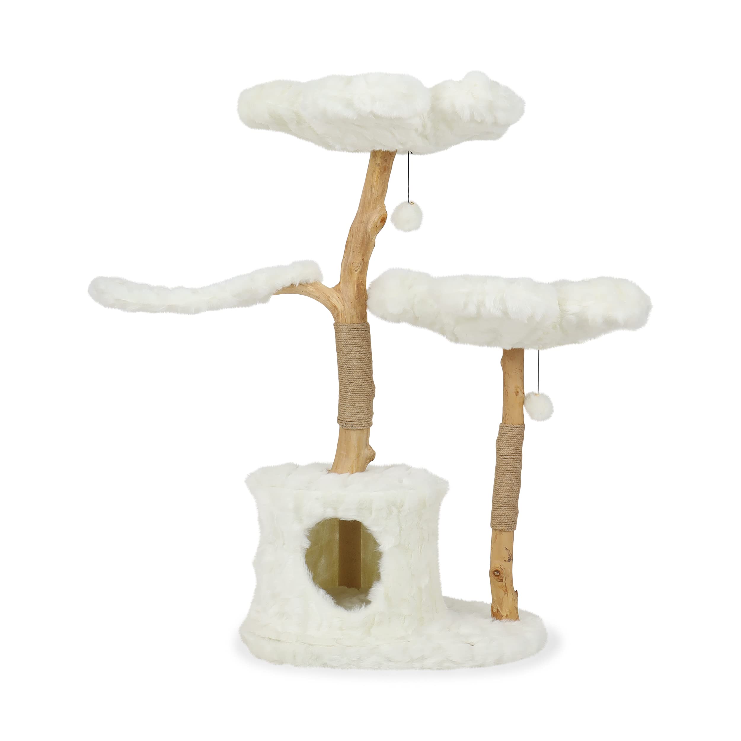 Buy Wood Floral Cat Tree, Teddy, Wooden Cat Tower, Modern Cat House