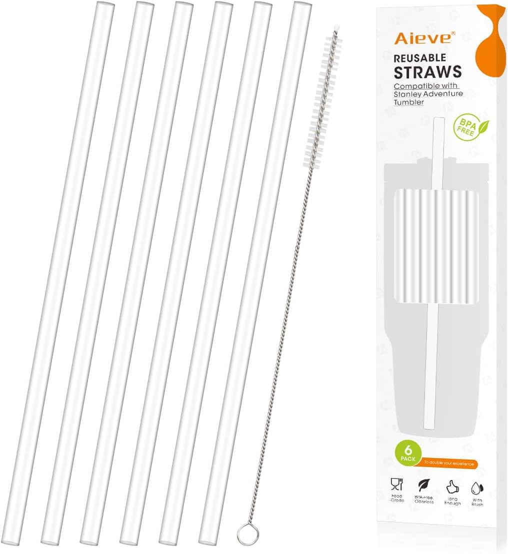 Aieve Replacement Straws for Stanley 40oz Adventure Tumbler, 6 Pack