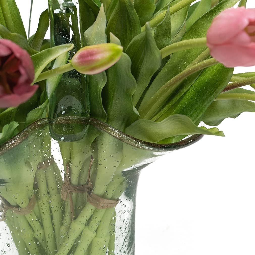 DUYONE 40pcs künstliche Tulpen Blumen, Real Touch Latex Bouquet, gefälschte Tulpen für Büro Hochzeit Party Home Küche Garten Dekoration(Hellviolett,40 Stück)