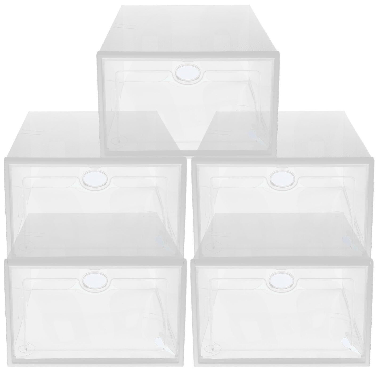 Cabilock Shoe Storage Boxes Stackable Clear Containers Sneaker Storage Home Organization Space Saver