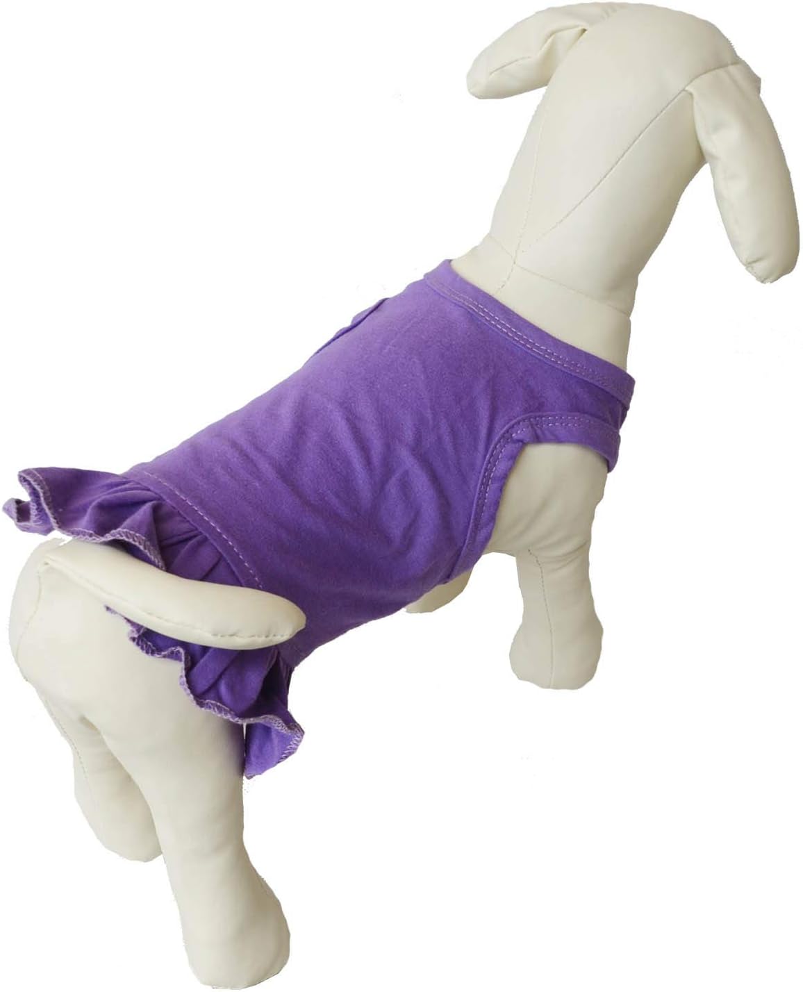 Pet Clothes Small Dog Clothing Blank Color Sport Dress T-Shirts Tee Dresses Tanks Top for Small Size Female Dogs Summer Spring Pet Costumes 100% Cotton (S, Purple)