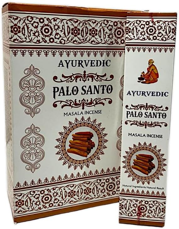 Ayurvedic Palo Santo Masala Incense Joss Stick Natural Handmade Agarbatti Hand Rolled Moulded Bamboo Stick Agarbathi 12 Pack 15 gm