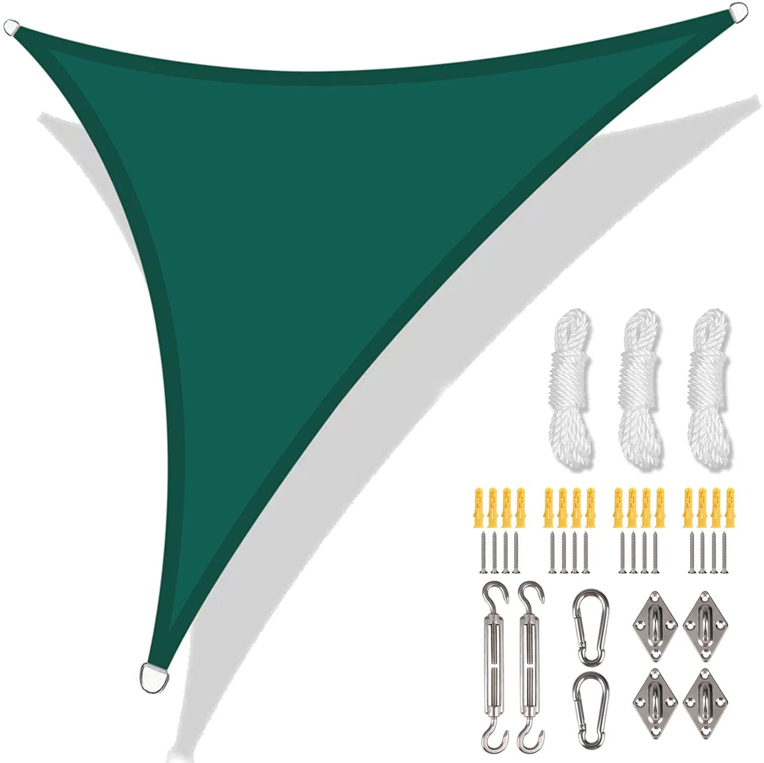 Voile d'ombrage triangulaire imperméable 3.6m toile extérieur jardin terrasse vert