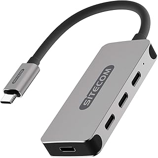 Sitecom CN-385 Interface hub USB 3.2 Gen 1 (3.1 Gen 1) Type-C 5000 Mbit/s Aluminium, Black