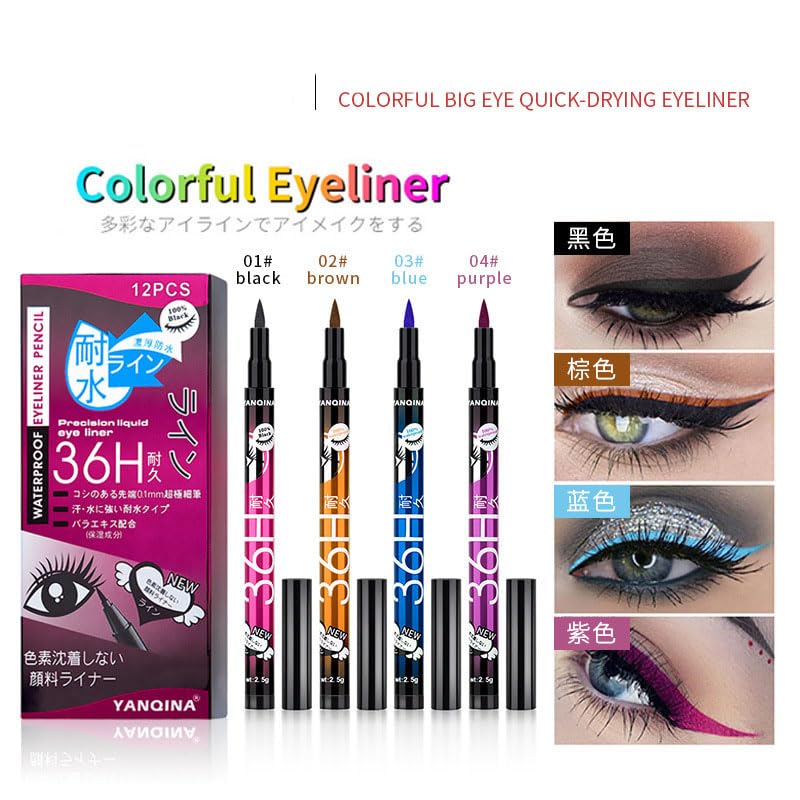 Eyeliner líquido negro de larga duración y resistente al agua miniatura 5